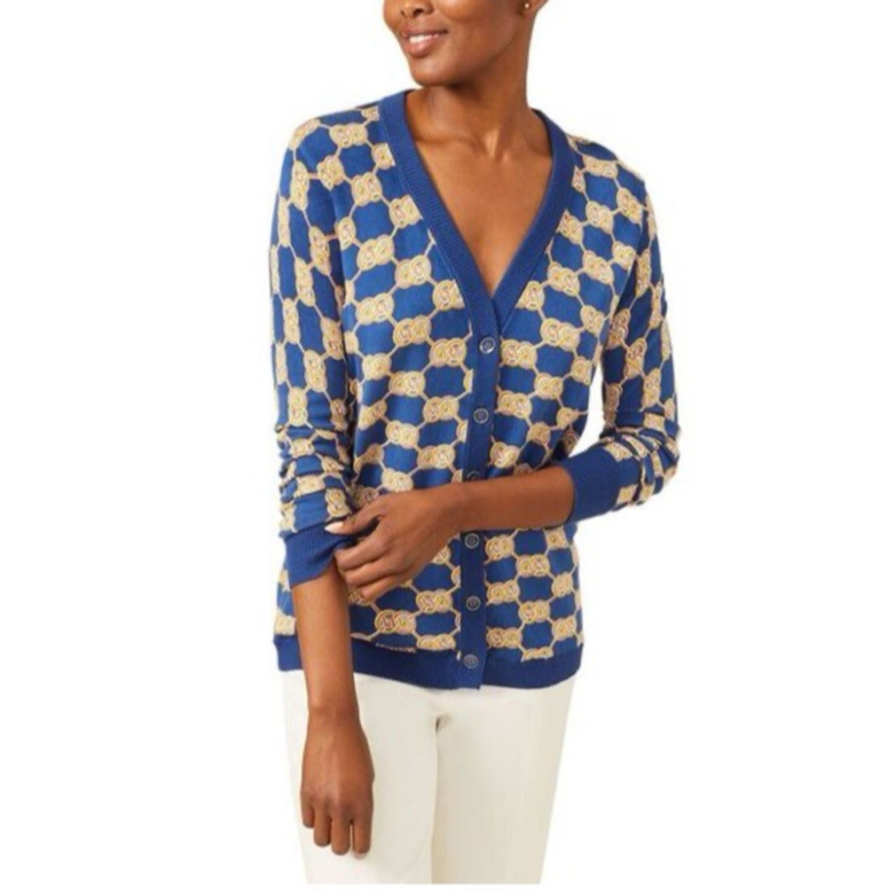 J McLaughlin Cardigan Sweater Old Money Equestrian Preppy Classic Size Medium